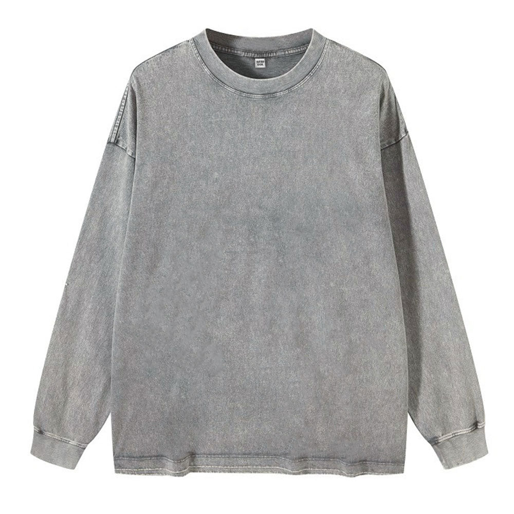 Unprinted Washed Long Sleeve T-Shirt