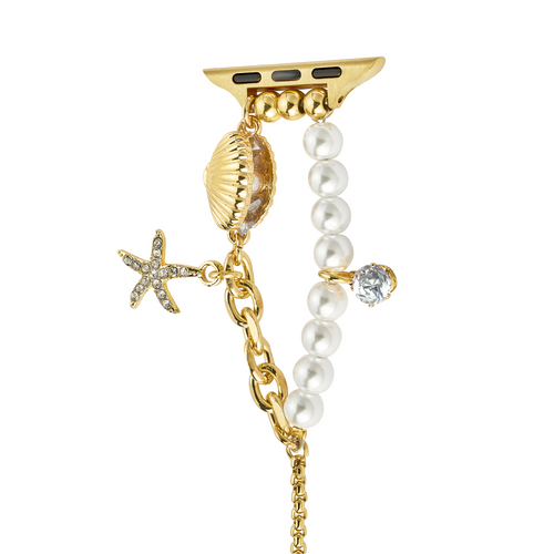 Coastal Pearl Charm Beaded Band for Apple Watch