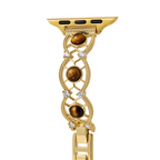 14k Gold / Platinum Plated Interwoven Stone Watch Band for Apple Watch