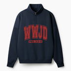 WWJD Christian Half Zip Fleece Sweatshirt
