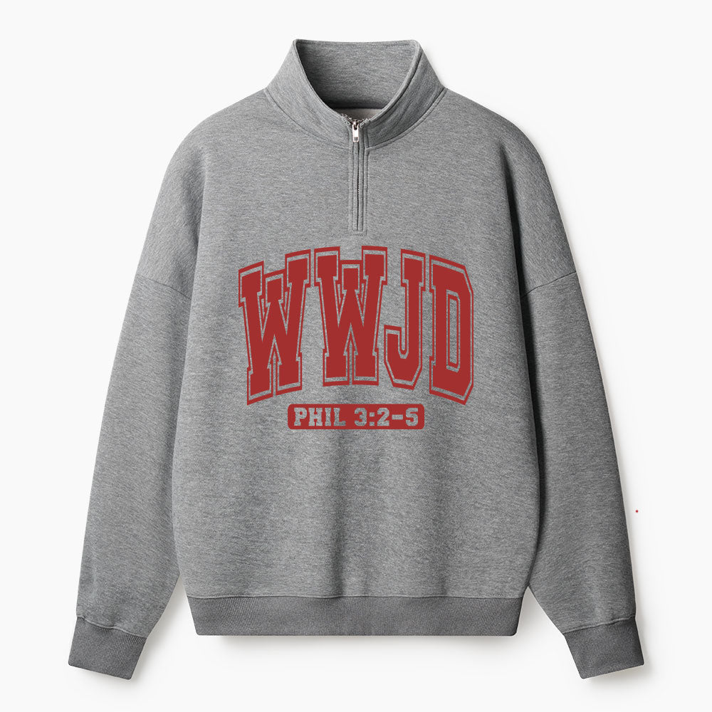WWJD Christian Half Zip Fleece Sweatshirt