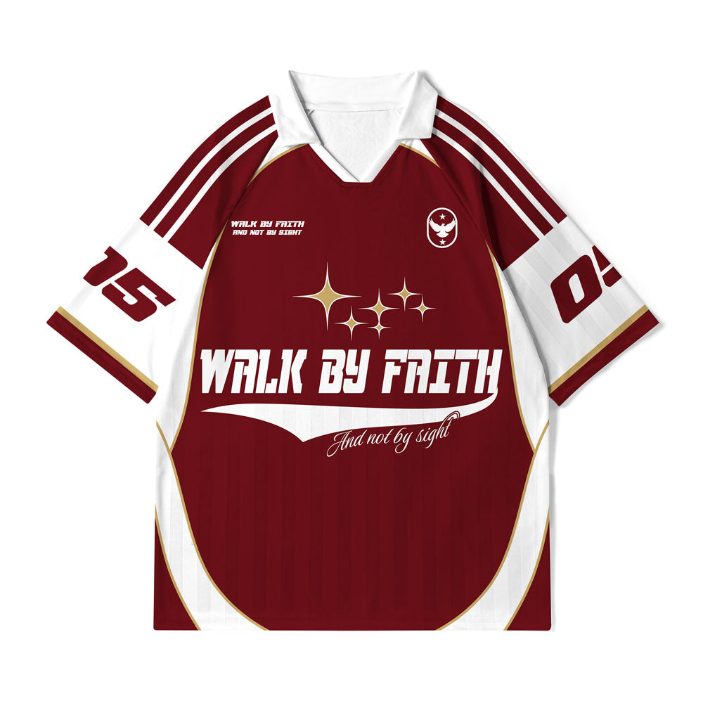 Walk By Faith Not By Sight Christian Collar Jersey