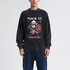 Walk Through The Darkest Valley Panda Warrior Washed Long Sleeve T-Shirt