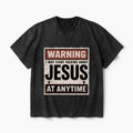 Warning I May Start Talking About Jesus Christian Washed V-Neck T-Shirt