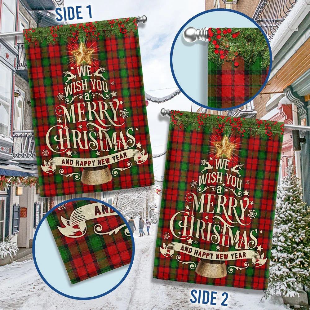 We Wish You A Merry Christmas and Happy New Year Christian Flag