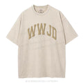 What Would Jesus Do Christian Puff Printed Washed T-Shirt