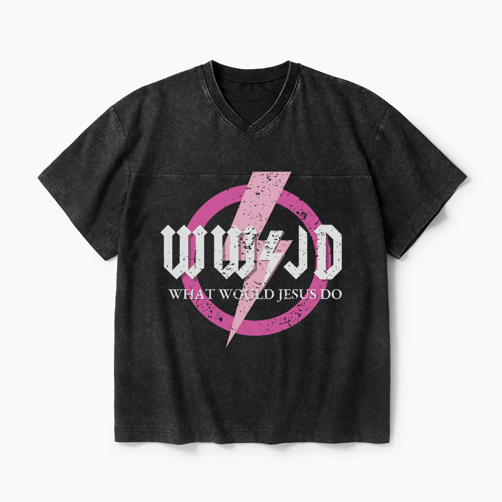 What Would Jesus Do Christian Washed V-Neck T-Shirt