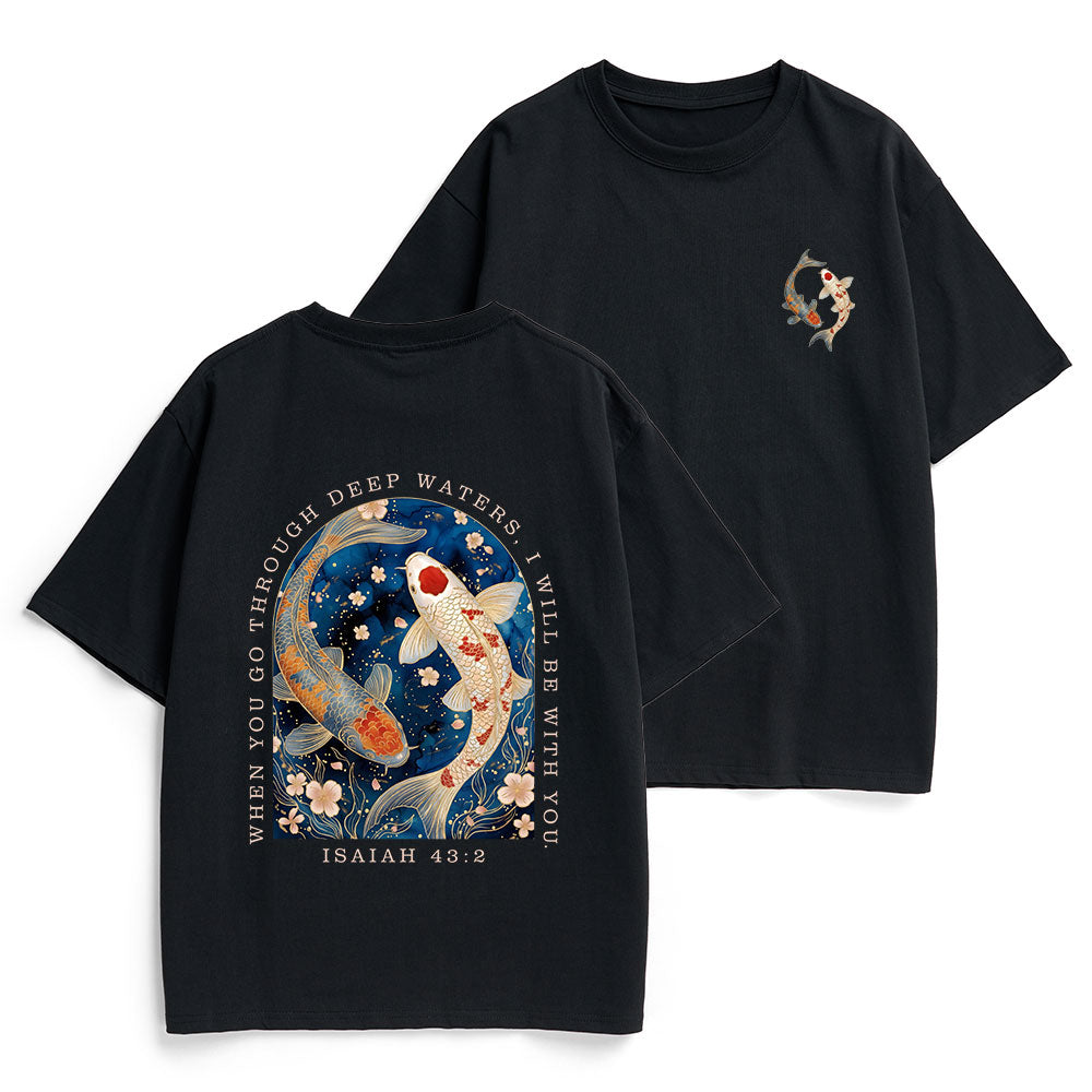 When You Go Through Deep Water Christian Heavy Cotton T-Shirt