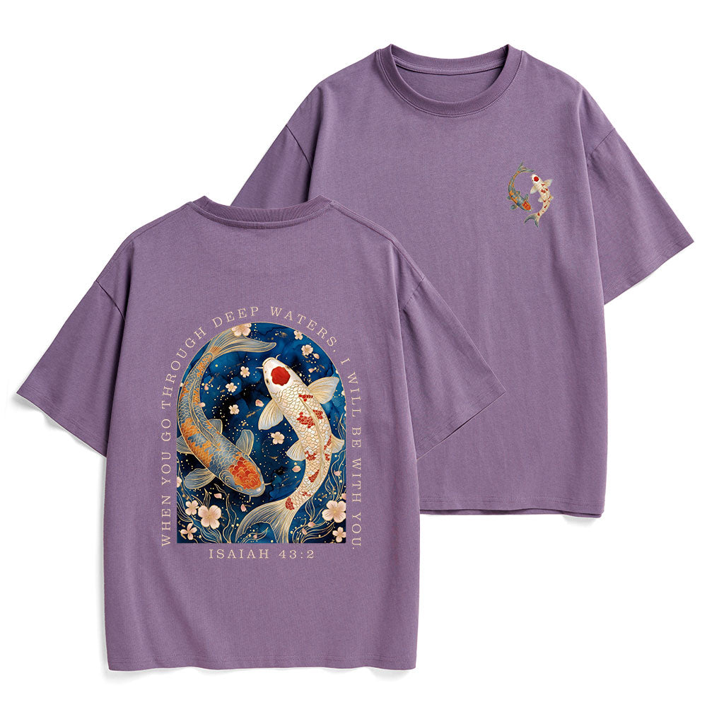 When You Go Through Deep Water Christian Heavy Cotton T-Shirt