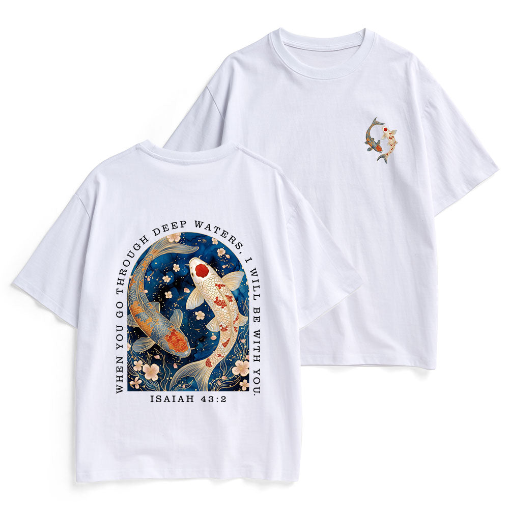 When You Go Through Deep Water Christian Heavy Cotton T-Shirt