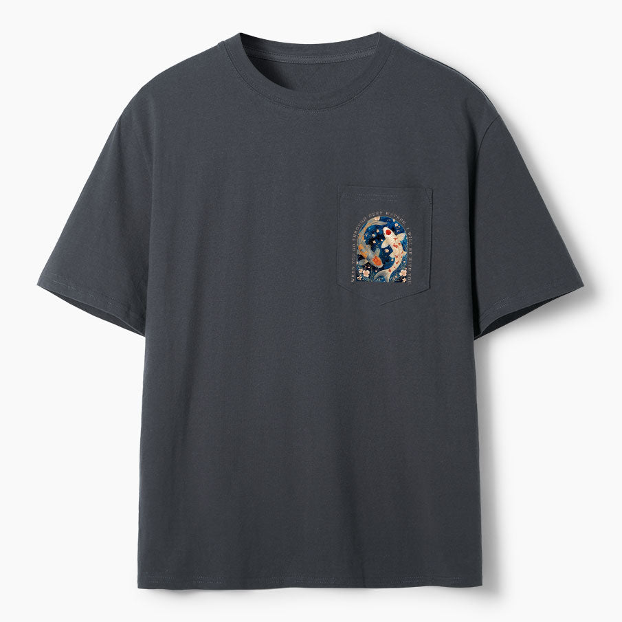 When You Go Through Deep Water Christian Unisex Pocket T-Shirt