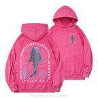When You Go Through Deep Waters Whale Christian Washed Hoodie