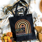 Where The Spirit Of The Lord Christian Canvas Tote Bag