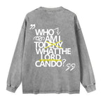 Who Am I Christian Washed Long Sleeve T-Shirt