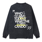 Who Am I Christian Washed Long Sleeve T-Shirt