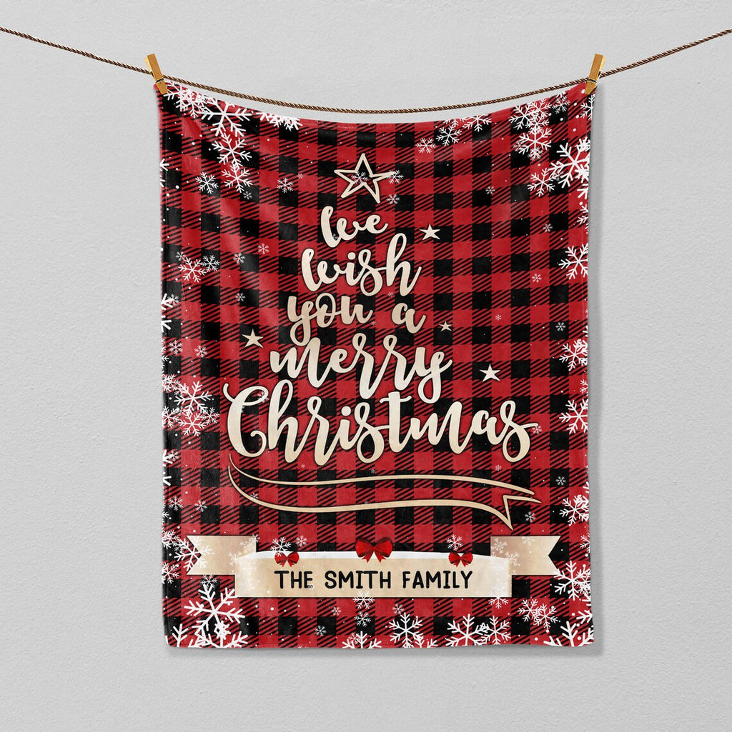 Wish You A Merry Christmas Personalized Blanket