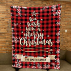 Wish You A Merry Christmas Personalized Blanket