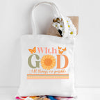 With God All The Things Are Possible Christian Canvas Tote Bag