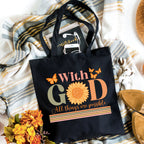 With God All The Things Are Possible Christian Canvas Tote Bag