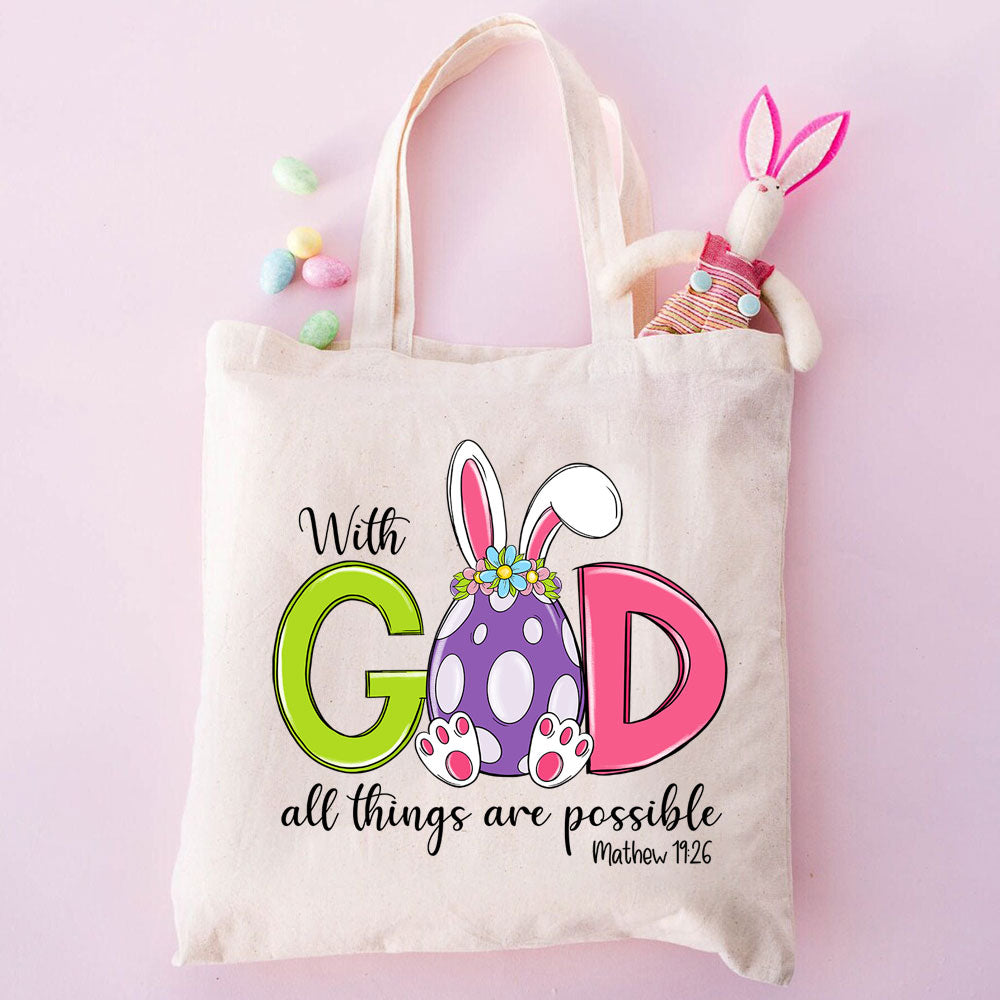 With God All Things Are Possible Easter Christian Bag