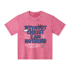 Without Christ I Am Nothing Christian Kid Washed T-Shirt