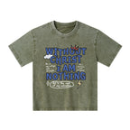 Without Christ I Am Nothing Christian Kid Washed T-Shirt