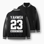 Walk By Faith Christian Color Block Baseball Jacket