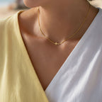 Minimal Sideways Cross Christian Necklace