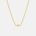 Minimal Sideways Cross Christian Necklace