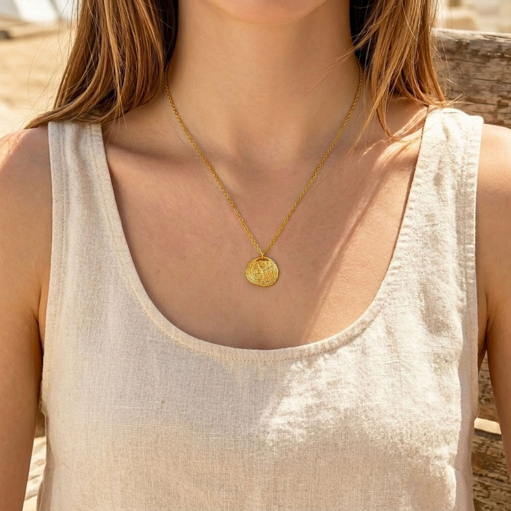 Fingerprint And Starfish Christian Necklace