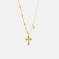 Gold Heart, Cross & Pearl Christian Necklace