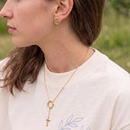 Crown of Thorns Drop Cross Christian Necklace