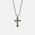 Cross And Wrapped Rope Christian Necklace