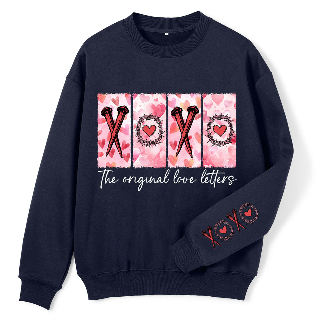 XOXO The Original Love Letters Christian Fleece Sweatshirt
