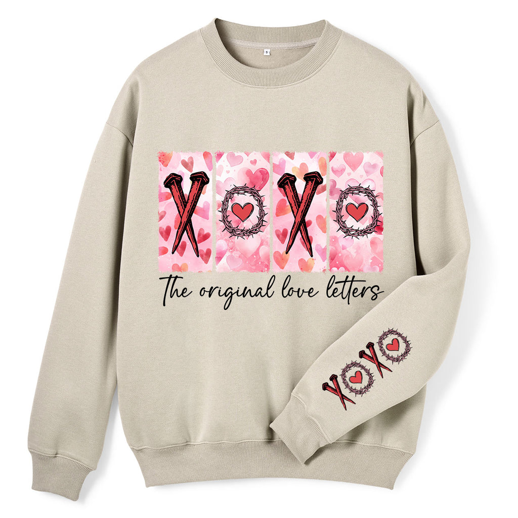 XOXO The Original Love Letters Christian Fleece Sweatshirt