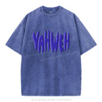 YAHWEH Christian Puff Printed Washed T-Shirt