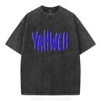 YAHWEH Christian Puff Printed Washed T-Shirt