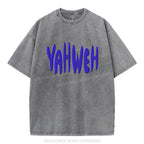 YAHWEH Christian Puff Printed Washed T-Shirt