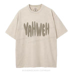 YAHWEH Christian Puff Printed Washed T-Shirt