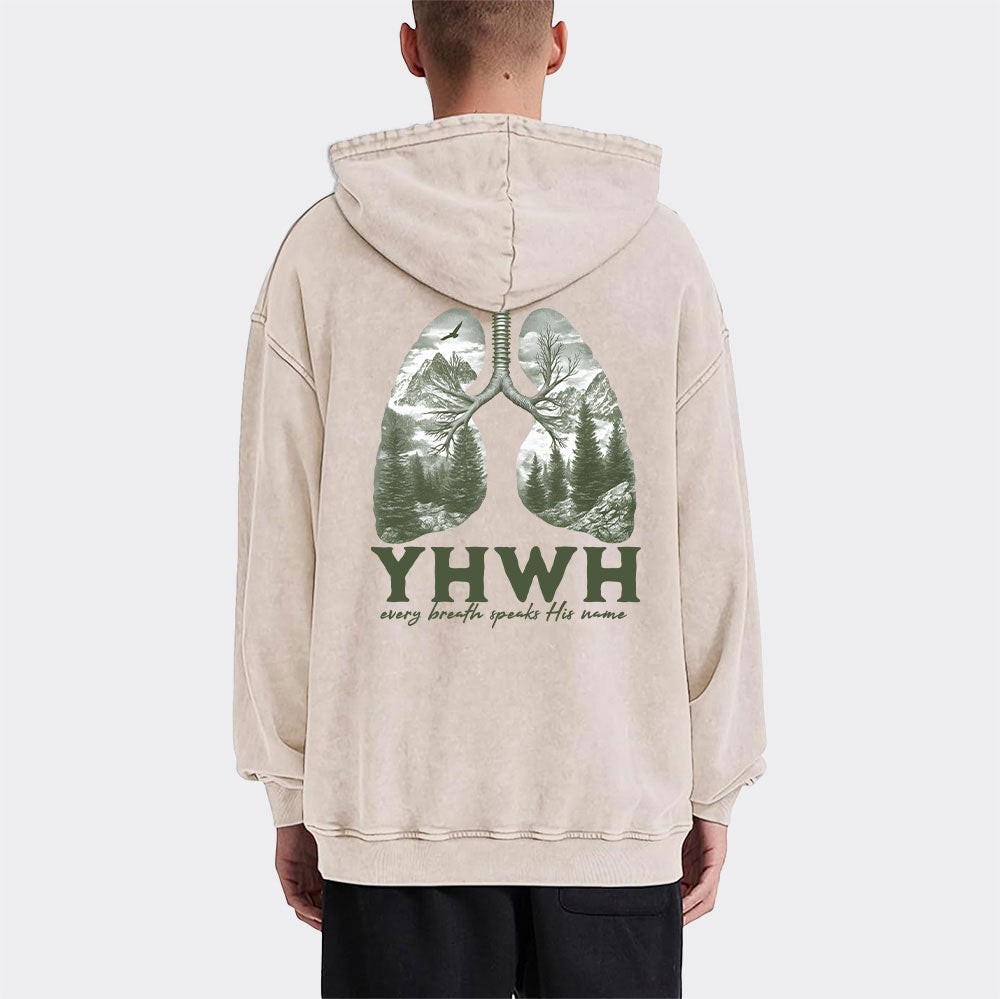 YHWH Christian Washed Hoodie