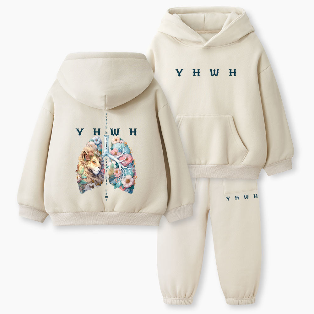 YHWH Every Breath Speaks His Name Christian Kid Fleece Hoodie Set