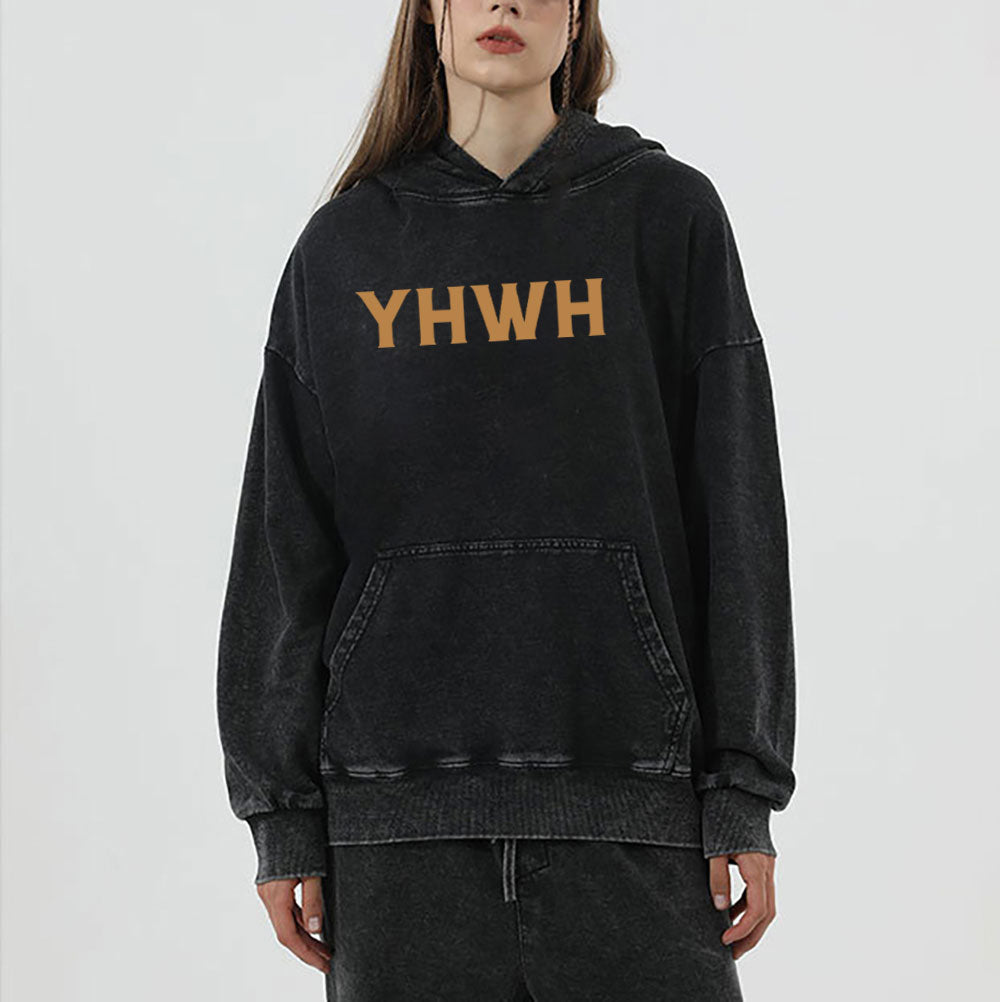 YHWH Every Breath Speaks His Name Christian Washed Hoodie