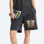 YHWH Floral Christian Washed Shorts