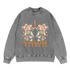 YHWH Floral Christian Washed Sweatshirt