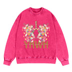 YHWH Floral Christian Washed Sweatshirt