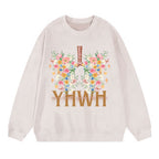 YHWH Floral Christian Washed Sweatshirt