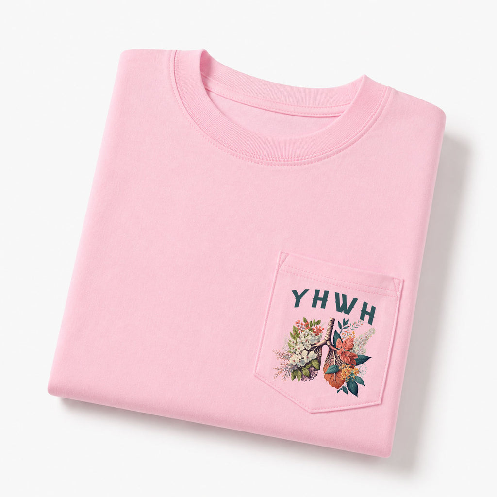 YHWH Floral Nature Lung Christian Unisex Pocket T-Shirt