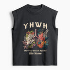 YHWH Floral Nature Lung Christian Women's Washed Tank Top