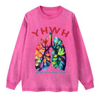 YHWH Leaf Washed Long Sleeve T-Shirt