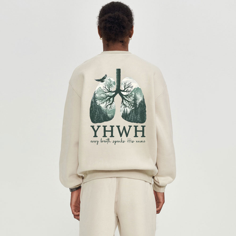 YHWH Nature Lung Christian Fleece Sweatshirt